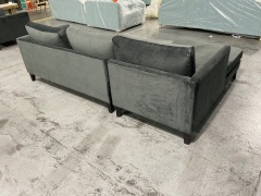 Murraya 2.5 Seater Chaise Lounge in Upholstered Regis Charcoal Fabric - 4