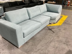 Cadiz 2 Seater Fabric Upholstered Lounge and Corner Module in Chandon Chambray - 3