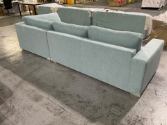 Cadiz 2 Seater Fabric Upholstered Lounge and Corner Module in Chandon Chambray - 5