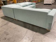 Cadiz 7 Seater Fabric Upholstered Modular Lounge in Chandon Aqua - 5
