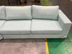Cadiz 7 Seater Fabric Upholstered Modular Lounge in Chandon Aqua - 11