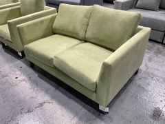 Murraya Lounge Suite with 2.5 Seater LH Chaise Lounge, 2 Seater Lounge, and 1 Seater Armchair in Upholstered Regis Celery Fabric - 11