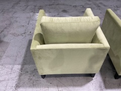 Murraya Lounge Suite with 2.5 Seater LH Chaise Lounge, 2 Seater Lounge, and 1 Seater Armchair in Upholstered Regis Celery Fabric - 13