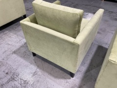 Murraya Lounge Suite with 2.5 Seater LH Chaise Lounge, 2 Seater Lounge, and 1 Seater Armchair in Upholstered Regis Celery Fabric - 15