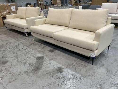Dahlia 3 Seater and 2 Seater in Upholstered Warwick Oslo Fabric