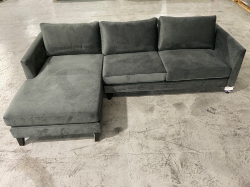 Murraya 2.5 Seater Chaise Lounge in Upholstered Regis Charcoal Fabric
