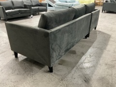 Murraya 2.5 Seater Chaise Lounge in Upholstered Regis Charcoal Fabric - 5