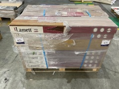 Quantity of Lamett Truedge Flooring, Size: 1210mm x 140mm x 8mm, Colour: Spottted Gum 711  Total Approx SQM: 37.2 - 4