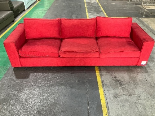 3 Seater Sofa Upholstered in Red Fabric
