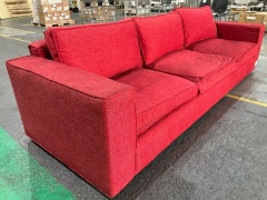 3 Seater Sofa Upholstered in Red Fabric - 3