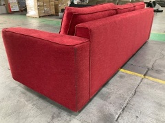 3 Seater Sofa Upholstered in Red Fabric - 6