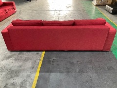 3 Seater Sofa Upholstered in Red Fabric - 8