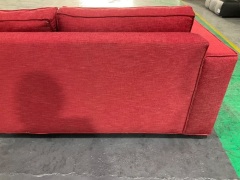 3 Seater Sofa Upholstered in Red Fabric - 9