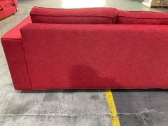 3 Seater Sofa Upholstered in Red Fabric - 10