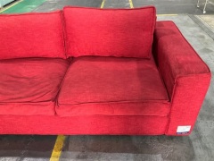 3 Seater Sofa Upholstered in Red Fabric - 11