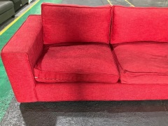 3 Seater Sofa Upholstered in Red Fabric - 12