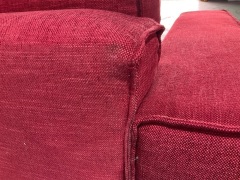 3 Seater Sofa Upholstered in Red Fabric - 13