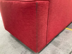 3 Seater Sofa Upholstered in Red Fabric - 14