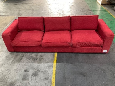 3 Seat Sofa Upholstered in Red Fabric