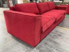 3 Seat Sofa Upholstered in Red Fabric - 3