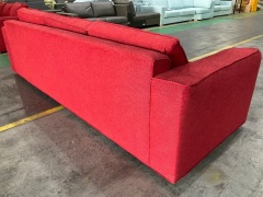 3 Seat Sofa Upholstered in Red Fabric - 4