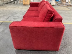 3 Seat Sofa Upholstered in Red Fabric - 7
