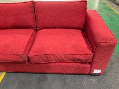 3 Seat Sofa Upholstered in Red Fabric - 11