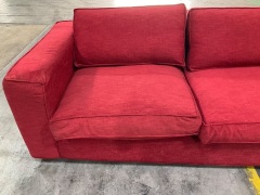 3 Seat Sofa Upholstered in Red Fabric - 12