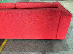 3 Seat Sofa Upholstered in Red Fabric - 13
