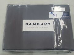 Bambury 1000 Thread Cotton Sheet Set - King - Graphite - 2