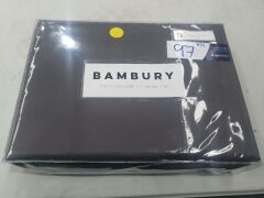 Bambury 1000 Thread Cotton Sheet Set - Double - Graphite - 2