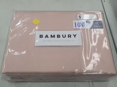 Bambury 1000 Thread Count Cotton Sheet Set - Single - Blush - 2