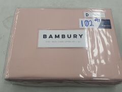 Bambury 1000 Thread Count Cotton Sheet Set - Double - Blush - 2