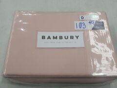Bambury 1000 Thread Count Cotton Sheet Set - Double - Blush - 2