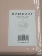 Bambury 1000 Thread Count Cotton Sheet Set - Double - Blush - 4