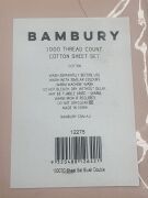 Bambury 1000 Thread Count Cotton Sheet Set - Double - Blush - 4