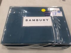 Bambury 1000 Thread Cotton Sheet Set - King - Atlantic - 2