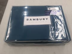 Bambury 1000 Thread Cotton Sheet Set - Double - Atlantic - 2