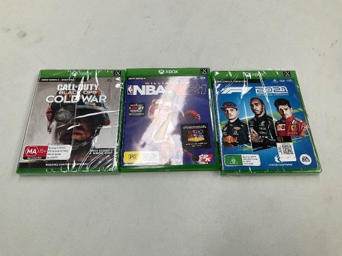 3 x Xbox Series X Games (Call of Duty Black Ops Cold War, F1 2021 and NBA2K21)