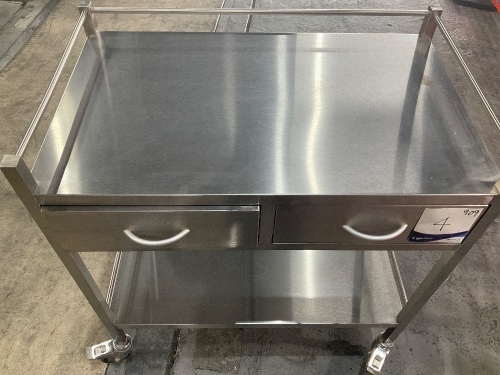 AMA Products Metal Trolley with Double Drawer