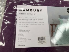 Bambury Embossed Coverlet Set Single - Purple - 4