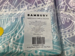 2 x Bambury Printed Beach Towel & Tote Pack - Aruba Beach - 3