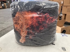 Bambury Printed Cushion +Throw Pack - Flaming Leopard - 4