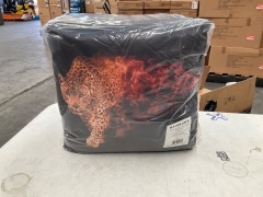 Bambury Printed Cushion +Throw Pack - Flaming Leopard - 2
