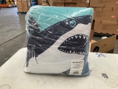 Bambury Printed Cushion +Throw Pack - Shark Frenzy - 2
