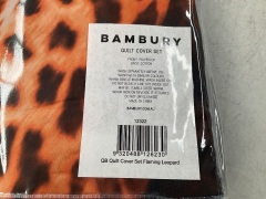 Bambury Quilt Cover Set - Queen - Flaming Leopard - 4