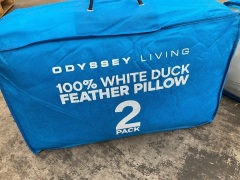 3 x Odyssey Living 100% White Duck Feather Pillow (2 pack) - 4