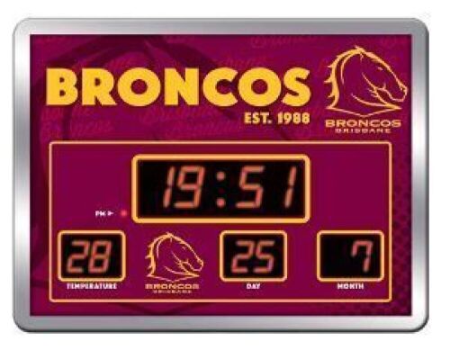 NRL LED Scoreboard Clock - Broncos