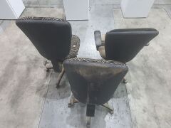 x3 Sturdy Framac Patterned Office Chairs - 3