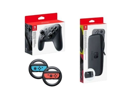 Nintendo Switch Pro Controller, Joy-Con Wheel Pair and Carrying Case